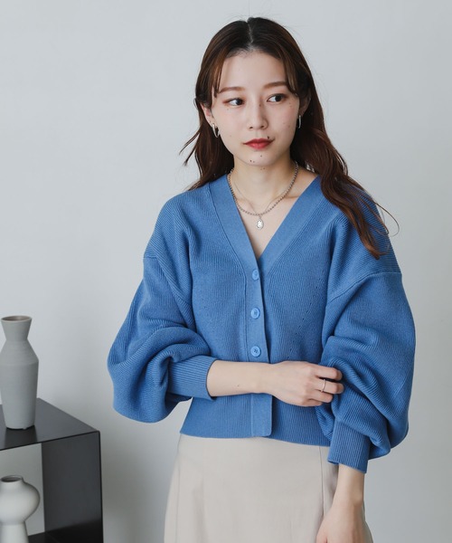 SENSE OF PLACE by URBAN RESEARCH（センスオブプレイスバイアーバンリサーチ）の「ボリュームスリーブカーディガン（カーディガン/ボレロ・レディース・ブラック/ブルー/アイボリー/グリーン・ONE）」の20枚目の写真