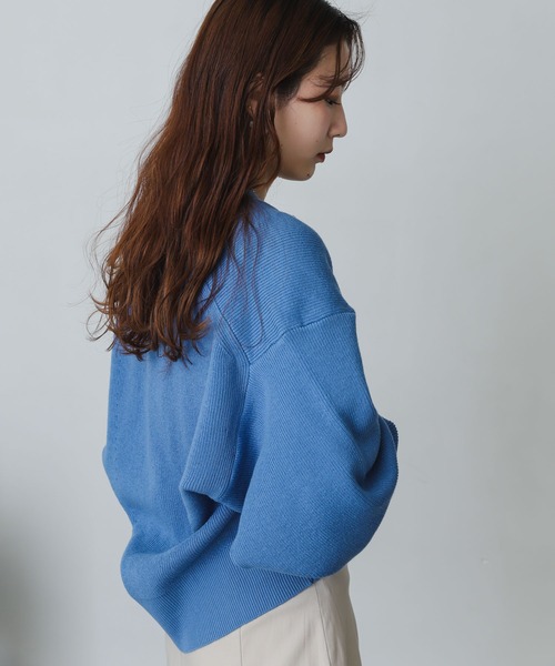 SENSE OF PLACE by URBAN RESEARCH（センスオブプレイスバイアーバンリサーチ）の「ボリュームスリーブカーディガン（カーディガン/ボレロ・レディース・ブラック/ブルー/アイボリー/グリーン・ONE）」の5枚目の写真