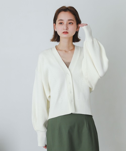 SENSE OF PLACE by URBAN RESEARCH（センスオブプレイスバイアーバンリサーチ）の「ボリュームスリーブカーディガン（カーディガン/ボレロ・レディース・ブラック/ブルー/アイボリー/グリーン・ONE）」の21枚目の写真