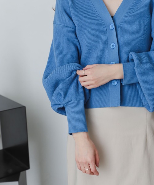 SENSE OF PLACE by URBAN RESEARCH（センスオブプレイスバイアーバンリサーチ）の「ボリュームスリーブカーディガン（カーディガン/ボレロ・レディース・ブラック/ブルー/アイボリー/グリーン・ONE）」の16枚目の写真