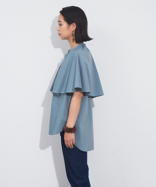 NOMINE（ノミネ）の「ギャザーボリューム襟カラーシャツ（シャツ/ブラウス・レディース・ホワイト/ブラック/ベージュ/セージグリーン・フリー）」の8枚目の写真