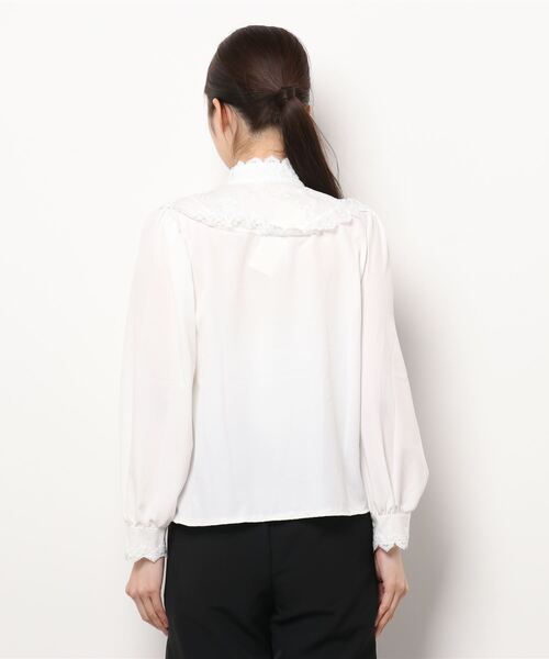 Dream garden（ドリームガーデン）の「レーススタンドカラーブラウス（シャツ/ブラウス・レディース・ホワイト・S/M/L/XL）」の3枚目の写真
