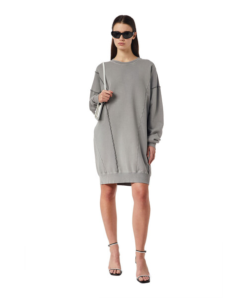 DIESEL(ディーゼル)の「レディース ワンピース 長袖 スウェットドレス ビッグシルエット(ワンピース・レディース・グレー/ピンク/イエロー・SMALL/MEDIUM/X-SMALL/XX-SMALL)」の2枚目の写真