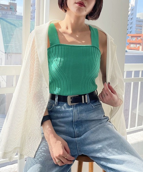 デザインリブニットタンク