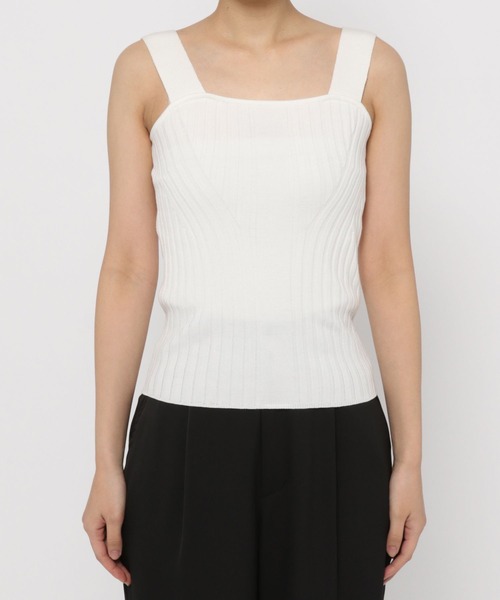 PAGEBOY(ページボーイ)の「WEB限定アイテム/デザインリブニットタンク(タンクトップ・レディース・ブラック/オフホワイト/グリーン/グレイッシュベージュ/コーラルピンク/チャコールグレー/グリーン系その他7/オレンジ/イエロー系その他/パープル・FREE)」の19枚目の写真