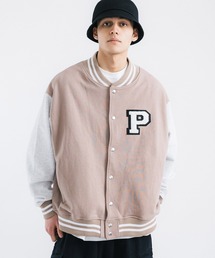 オーバーサイズ 裏毛 ロゴワッペンスタジャン