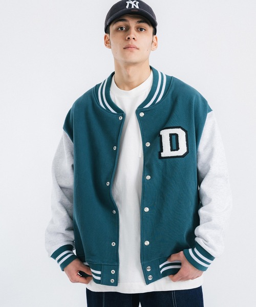 Ressaca（レサーカ）の「オーバーサイズ 裏毛 ロゴワッペンスタジャン（スタジャン・メンズ・ベージュ/グリーン/ブラック・L/M）」の3枚目の写真