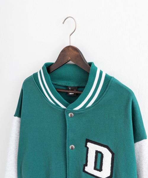 Ressaca（レサーカ）の「オーバーサイズ 裏毛 ロゴワッペンスタジャン（スタジャン・メンズ・ベージュ/グリーン/ブラック・L/M）」の11枚目の写真