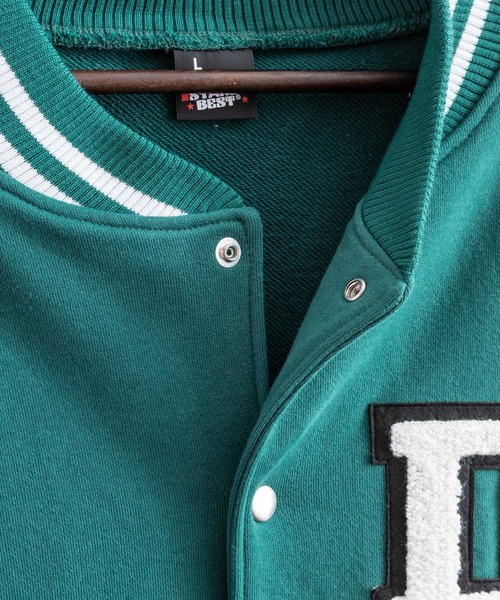 Ressaca（レサーカ）の「オーバーサイズ 裏毛 ロゴワッペンスタジャン（スタジャン・メンズ・ベージュ/グリーン/ブラック・L/M）」の12枚目の写真