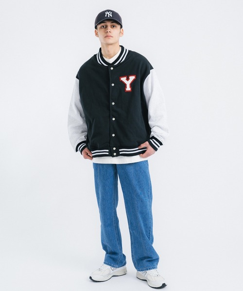 Ressaca（レサーカ）の「オーバーサイズ 裏毛 ロゴワッペンスタジャン（スタジャン・メンズ・ベージュ/グリーン/ブラック・L/M）」の14枚目の写真