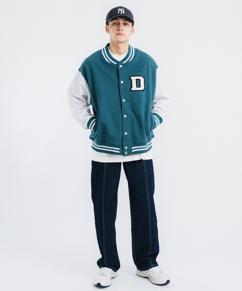 Ressaca（レサーカ）の「オーバーサイズ 裏毛 ロゴワッペンスタジャン（スタジャン・メンズ・ベージュ/グリーン/ブラック・L/M）」の5枚目の写真