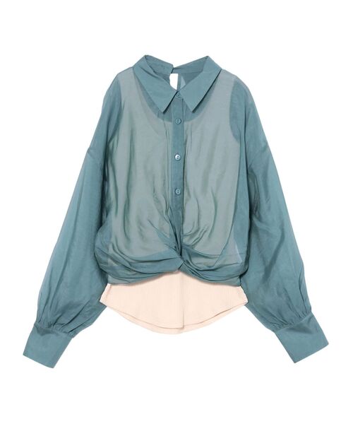 LAGUNAMOON（ラグナムーン）の「インナーセットツイストブラウス（シャツ/ブラウス・レディース・オレンジ/グリーン/アイボリー・FREE）」の5枚目の写真