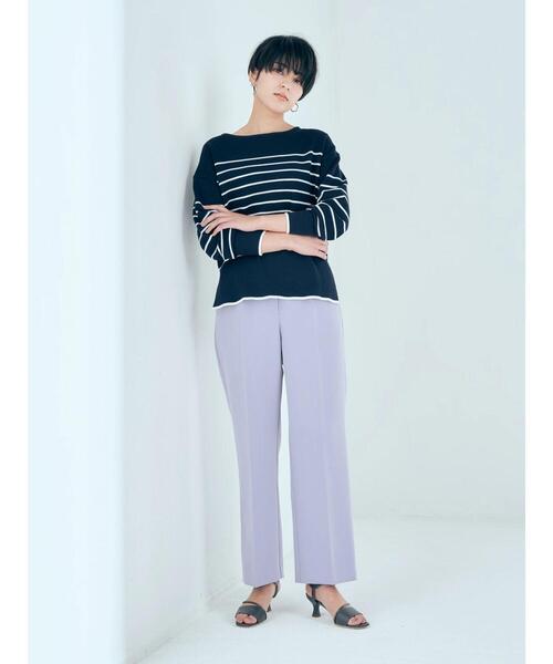 YECCA VECCA（イェッカヴェッカ）の「クルーネックボーダーニット（ニット/セーター・レディース・ネイビー/グリーン/オフホワイト・FREE）」の13枚目の写真