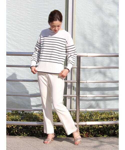 YECCA VECCA（イェッカヴェッカ）の「クルーネックボーダーニット（ニット/セーター・レディース・ネイビー/グリーン/オフホワイト・FREE）」の20枚目の写真