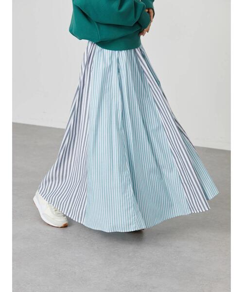 AMERICAN HOLIC（アメリカンホリック）の「切り替えフレアスカート（スカート・レディース・ストライプ/グリーン系その他5/その他5/チェック・L/M）」の5枚目の写真