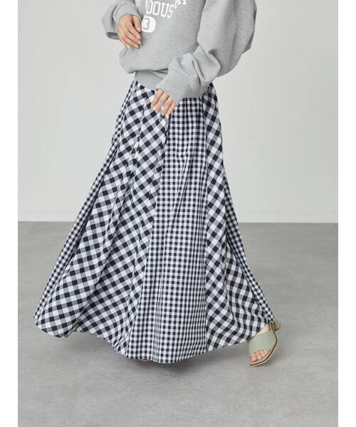 AMERICAN HOLIC（アメリカンホリック）の「切り替えフレアスカート（スカート・レディース・ストライプ/グリーン系その他5/その他5/チェック・L/M）」の12枚目の写真