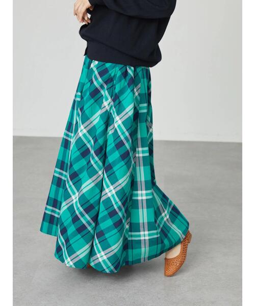 AMERICAN HOLIC（アメリカンホリック）の「切り替えフレアスカート（スカート・レディース・ストライプ/グリーン系その他5/その他5/チェック・L/M）」の19枚目の写真