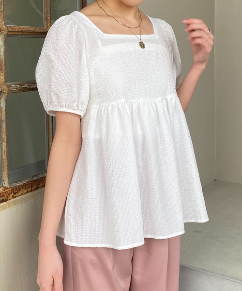 Cheek（チーク）の「バックシャンブラウス（シャツ/ブラウス・レディース・ブラック/オフホワイト/イエロー・MEDIUM）」の2枚目の写真