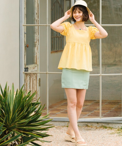 Cheek（チーク）の「バックシャンブラウス（シャツ/ブラウス・レディース・ブラック/オフホワイト/イエロー・MEDIUM）」の6枚目の写真