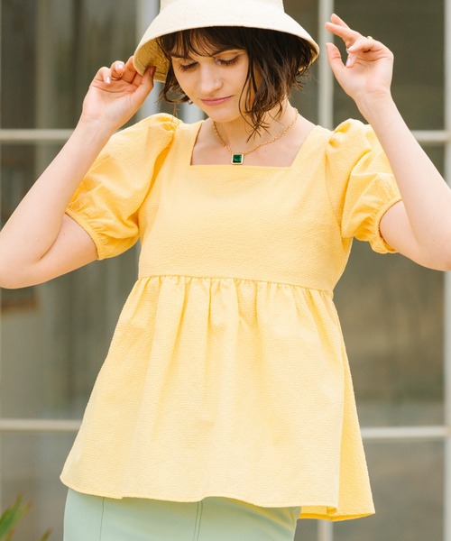 Cheek（チーク）の「バックシャンブラウス（シャツ/ブラウス・レディース・ブラック/オフホワイト/イエロー・MEDIUM）」の11枚目の写真