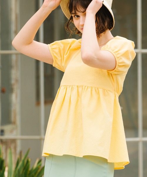 Cheek（チーク）の「バックシャンブラウス（シャツ/ブラウス・レディース・ブラック/オフホワイト/イエロー・MEDIUM）」の13枚目の写真