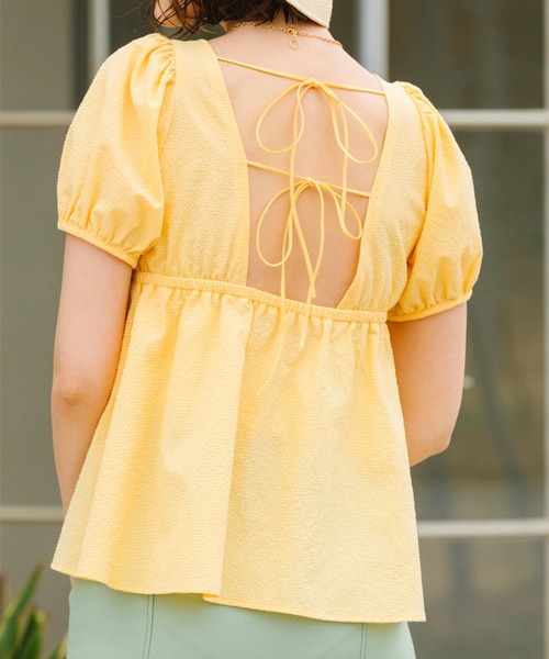 Cheek（チーク）の「バックシャンブラウス（シャツ/ブラウス・レディース・ブラック/オフホワイト/イエロー・MEDIUM）」の15枚目の写真