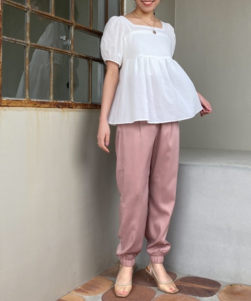 Cheek（チーク）の「バックシャンブラウス（シャツ/ブラウス・レディース・ブラック/オフホワイト/イエロー・MEDIUM）」の18枚目の写真