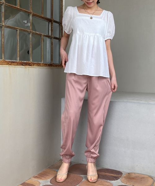 Cheek（チーク）の「バックシャンブラウス（シャツ/ブラウス・レディース・ブラック/オフホワイト/イエロー・MEDIUM）」の20枚目の写真