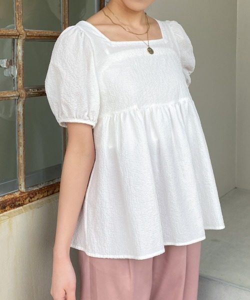 Cheek（チーク）の「バックシャンブラウス（シャツ/ブラウス・レディース・ブラック/オフホワイト/イエロー・MEDIUM）」の22枚目の写真