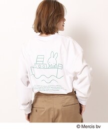 Miffy（ ミッフィー）の「◆miffy ミッフィー / バックプリント コットンロングスリーブTシャツ（Tシャツ/カットソー）」