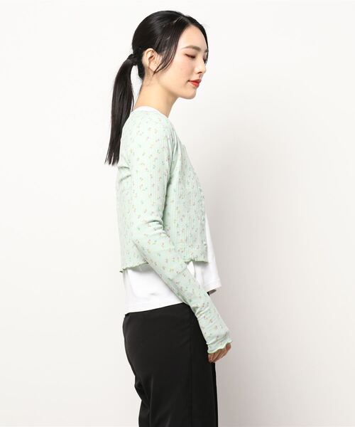 Bonjour Girl（ボンジュールガール）の「【minjiena/ミンジエナ】mint smile button cardigan ミントスマイルボタンカーディガン（カーディガン/ボレロ・レディース・ライトグリーン・FREE）」の16枚目の写真