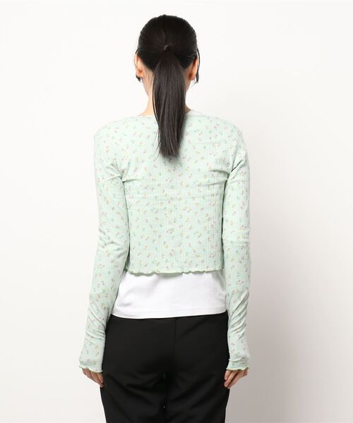 Bonjour Girl（ボンジュールガール）の「【minjiena/ミンジエナ】mint smile button cardigan ミントスマイルボタンカーディガン（カーディガン/ボレロ・レディース・ライトグリーン・FREE）」の10枚目の写真