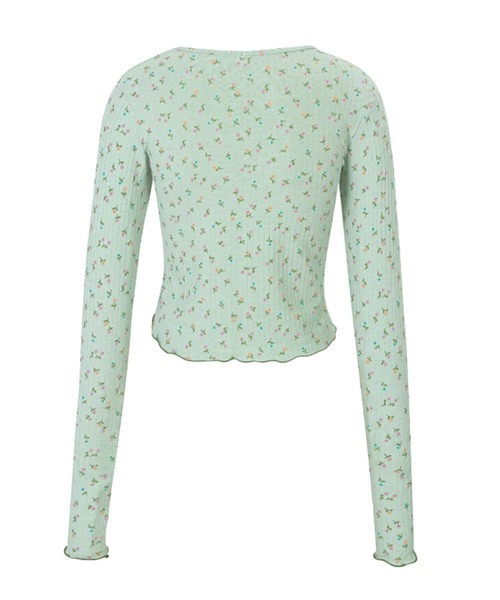 Bonjour Girl（ボンジュールガール）の「【minjiena/ミンジエナ】mint smile button cardigan ミントスマイルボタンカーディガン（カーディガン/ボレロ・レディース・ライトグリーン・FREE）」の6枚目の写真