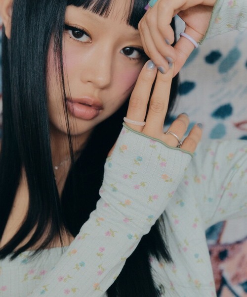 Bonjour Girl（ボンジュールガール）の「【minjiena/ミンジエナ】mint smile button cardigan ミントスマイルボタンカーディガン（カーディガン/ボレロ・レディース・ライトグリーン・FREE）」の3枚目の写真