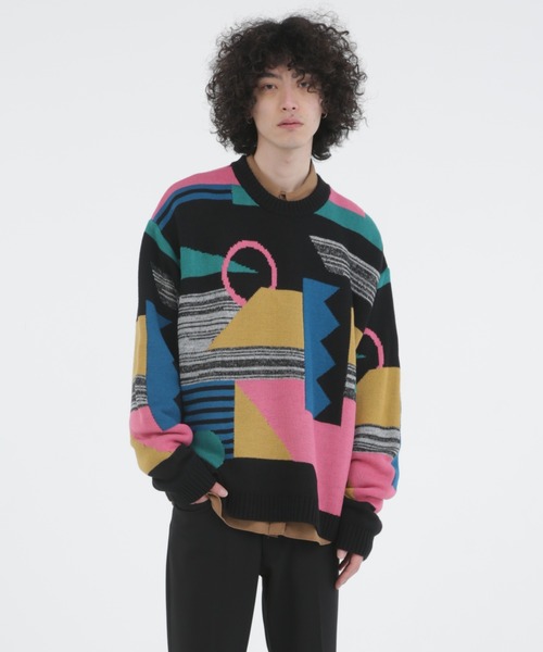 Iroquois(イロコイ)の「ABSTRACT JQ KNIT(ニット/セーター・メンズ・グレー系その他/ブラック系その他・3/2/1)」の2枚目の写真