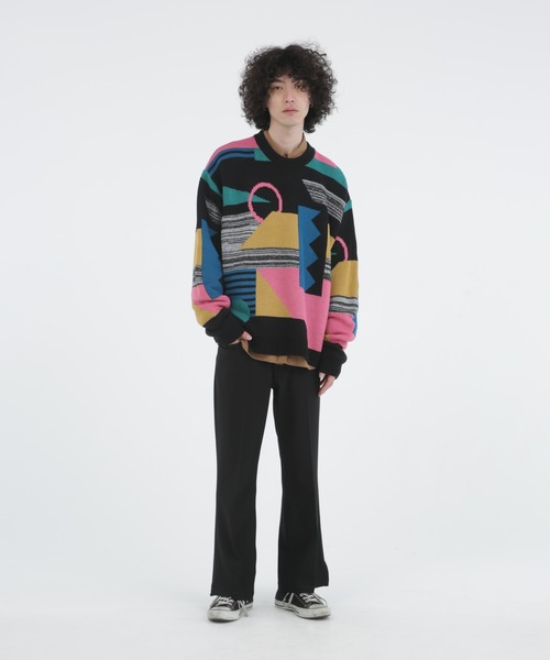 Iroquois(イロコイ)の「ABSTRACT JQ KNIT(ニット/セーター・メンズ・グレー系その他/ブラック系その他・3/2/1)」の6枚目の写真
