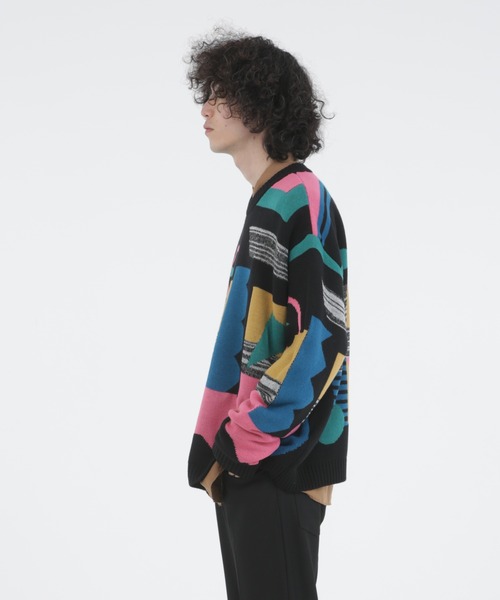 Iroquois(イロコイ)の「ABSTRACT JQ KNIT(ニット/セーター・メンズ・グレー系その他/ブラック系その他・3/2/1)」の5枚目の写真