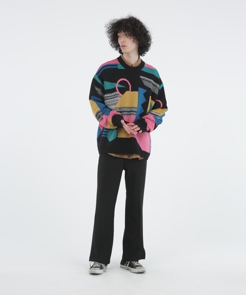 Iroquois(イロコイ)の「ABSTRACT JQ KNIT(ニット/セーター・メンズ・グレー系その他/ブラック系その他・3/2/1)」の7枚目の写真