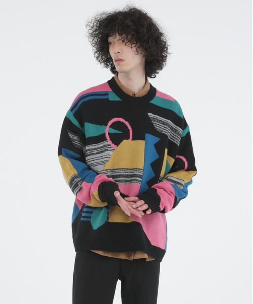 Iroquois(イロコイ)の「ABSTRACT JQ KNIT(ニット/セーター・メンズ・グレー系その他/ブラック系その他・3/2/1)」の4枚目の写真