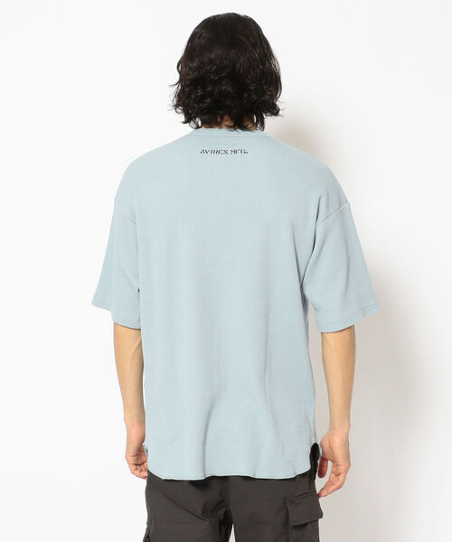 AVIREX（アヴィレックス）の「サーマル ハーフスリーブ ビッグ Tシャツ H.G.A.U./THERMAL H/S BIG T-SHIRT H.G.A.U.（Tシャツ/カットソー・メンズ・グレー/ブラック/サックスブルー/ホワイト・MEDIUM/X-LARGE/LARGE/XX-LARGE）」の6枚目の写真