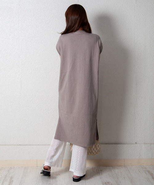 GGD SELECT(ジージーディー セレクト)の「USAコットンノースリーブマキシワンピース(ワンピース・レディース・ブラック/グレー・M/L)」の9枚目の写真