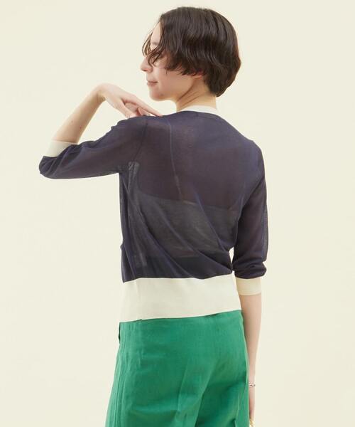 martinique（マルティニーク）の「martinique/ヴィスコースコンパクトカーディガン（カーディガン/ボレロ・レディース・ゴールド/ネイビー/クリーム・FREE）」の6枚目の写真