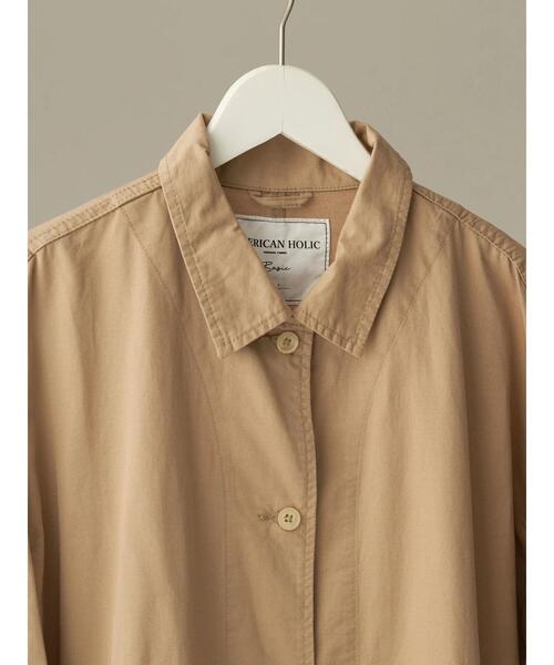 AMERICAN HOLIC（アメリカンホリック）の「ステンシャツコート（ステンカラーコート・レディース・ベージュ/カーキ・M/L）」の21枚目の写真