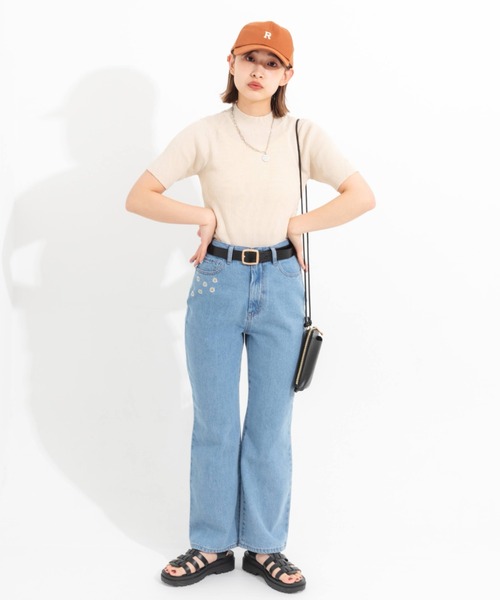 nemne store(ネンネストア)の「サマーリブカラーニット(ニット/セーター・レディース・ピンク/オレンジ/アイボリー・フリー)」の13枚目の写真