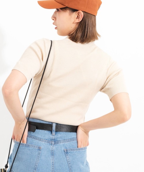 nemne store(ネンネストア)の「サマーリブカラーニット(ニット/セーター・レディース・ピンク/オレンジ/アイボリー・フリー)」の9枚目の写真