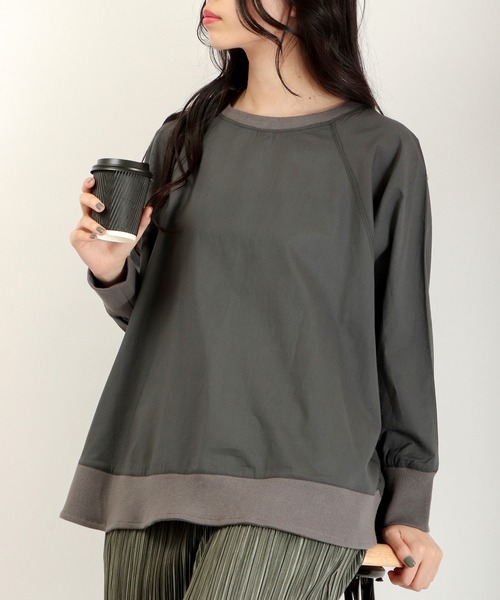 FUNALIVE(ファンアライブ)の「je crois soi ドルマンスリーブビッグプルオーバー(Tシャツ/カットソー・レディース・ブルー/グリーン/チャコール/グレー・FREE)」の4枚目の写真