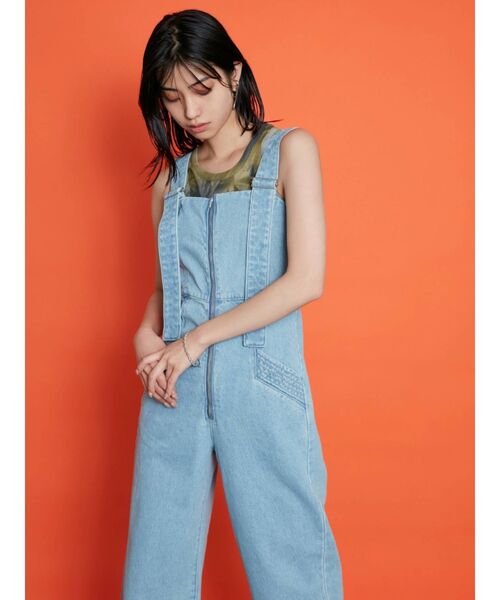 EMODA（エモダ）の「ボディカバーサロペット（つなぎ/オールインワン・レディース・アイボリー/ブラック/ライトブルー・SMALL/MEDIUM）」の16枚目の写真