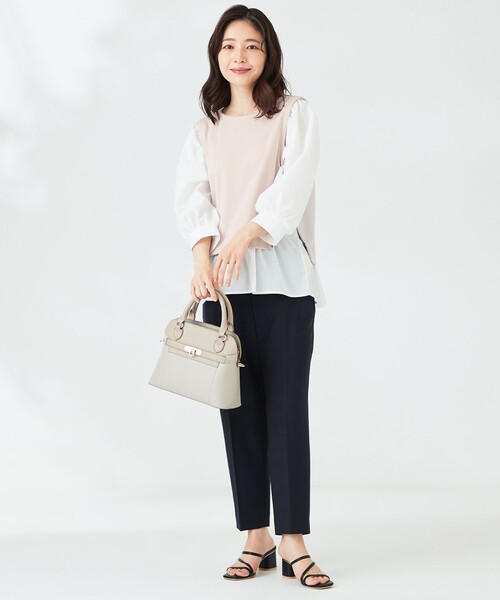 ANY SIS（エニィスィス）の「ペプラムドッキング カットソー（Tシャツ/カットソー・レディース・ブラック系/ライトグレー系/ピンク系・2）」の8枚目の写真