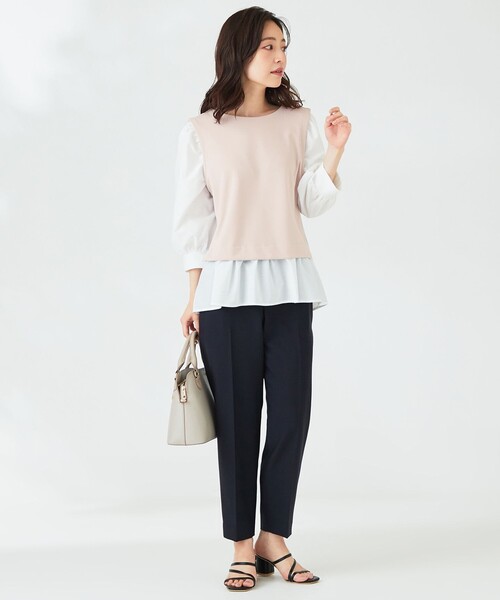 ANY SIS（エニィスィス）の「ペプラムドッキング カットソー（Tシャツ/カットソー・レディース・ブラック系/ライトグレー系/ピンク系・2）」の9枚目の写真