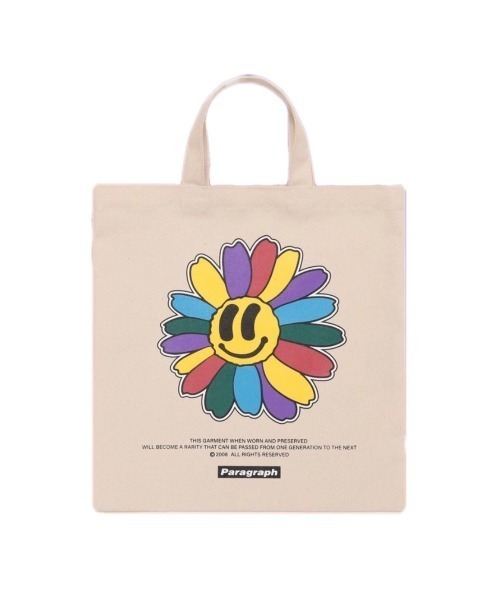 Paragraph(パラグラフ)の「【PARAGRAPH/パラグラフ】030 SMILE FLOWER BAG/スマイル ニコちゃん フラワー お花 バッグ 手提げ(トートバッグ・メンズ・ライトグリーン/イエロー/ミント/ネイビー/アイボリー・ONE SIZE)」の2枚目の写真